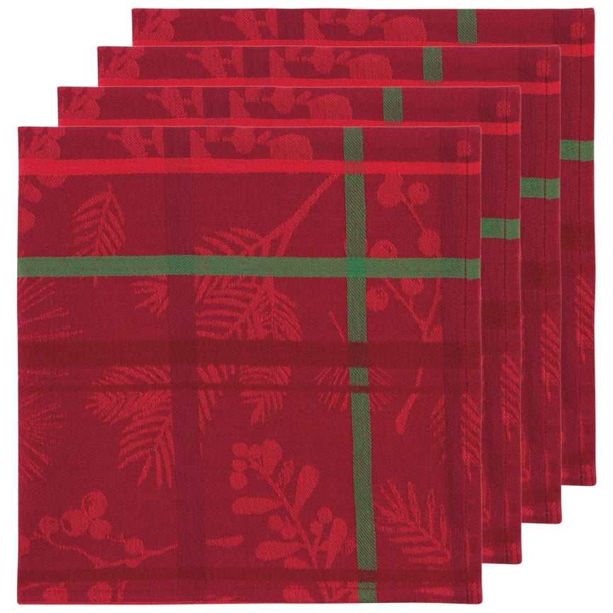 Winterberry Jacquard Christmas Napkins Set of Four
