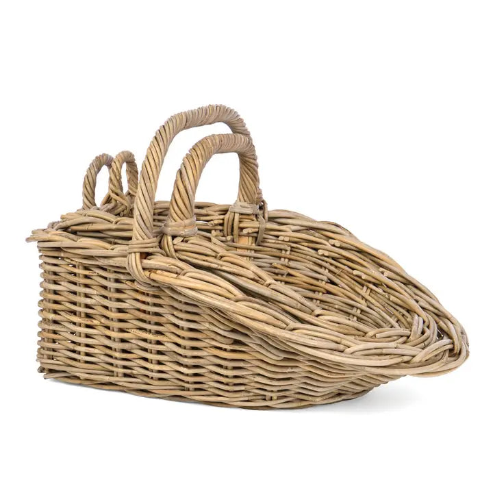 Rattan Scoop Market Basket