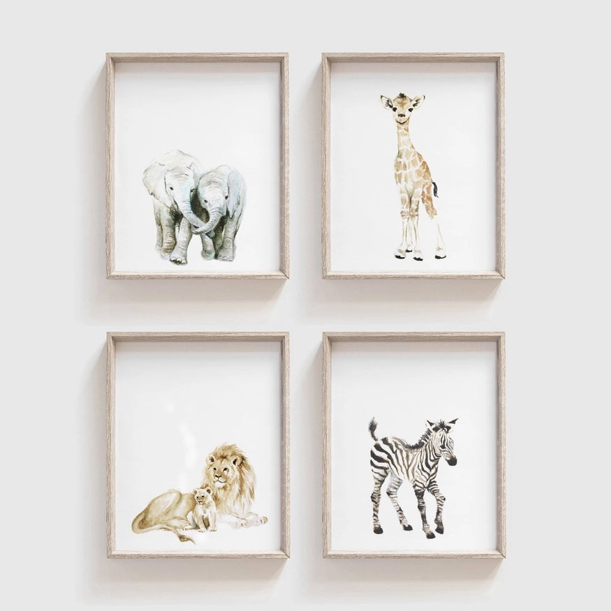 Baby Safari Art Print Set