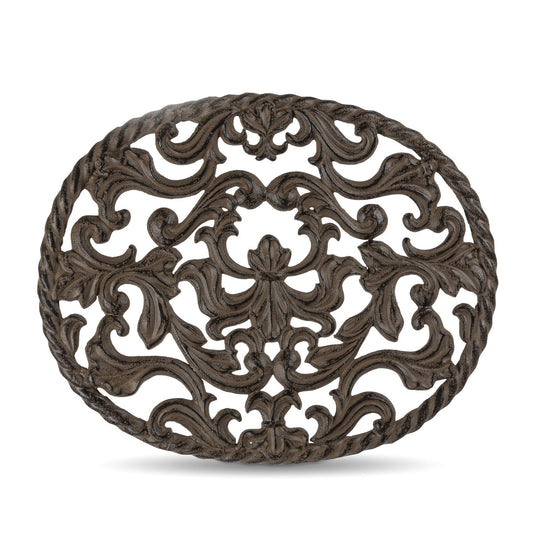 Acanthus Cast Aluminum Oval Trivet