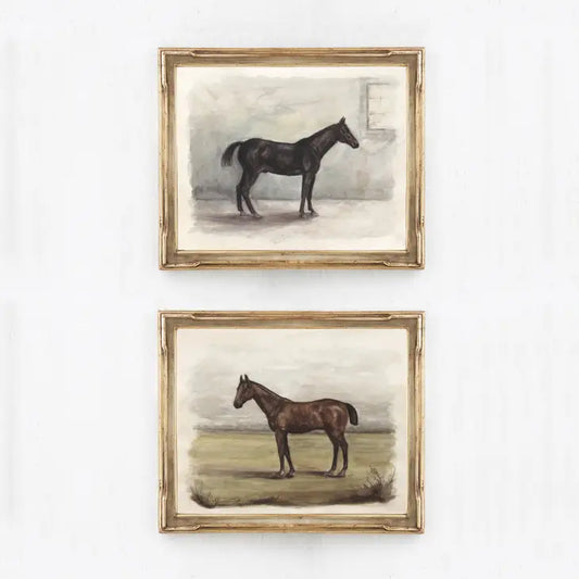 Vintage English Horses Art Print Set - 8x10 or 5x7