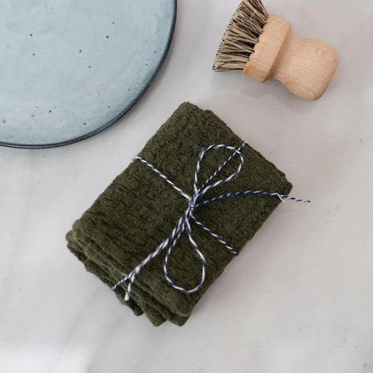 Linen Dishcloth Set - Martini Olive (Set of 2)