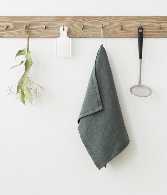Linen Kitchen Towel - Forest Green